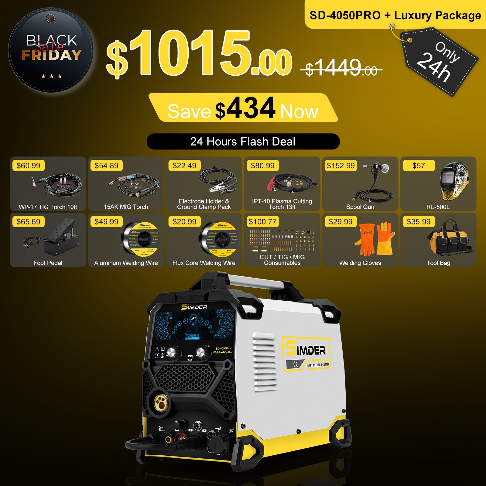 [24 Hours Flash Deal]SSimder Upgraded SD-4050Pro(2024) 10-in-1 Aluminum Welder&Cutter