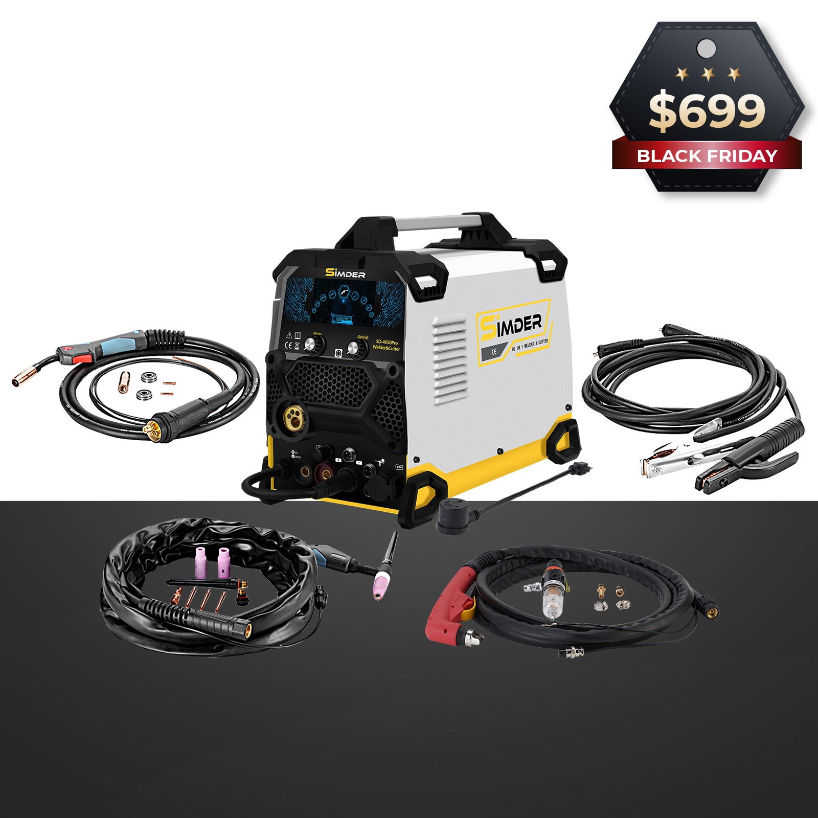 [24 Hours Flash Deal]SSimder Upgraded SD-4050Pro(2024) 10-in-1 Aluminum Welder&Cutter