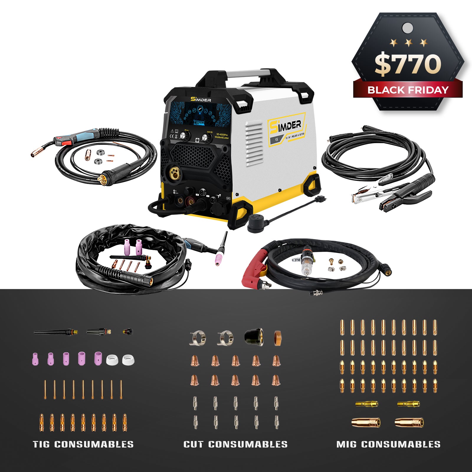 [24 Hours Flash Deal]SSimder Upgraded SD-4050Pro(2024) 10-in-1 Aluminum Welder&Cutter