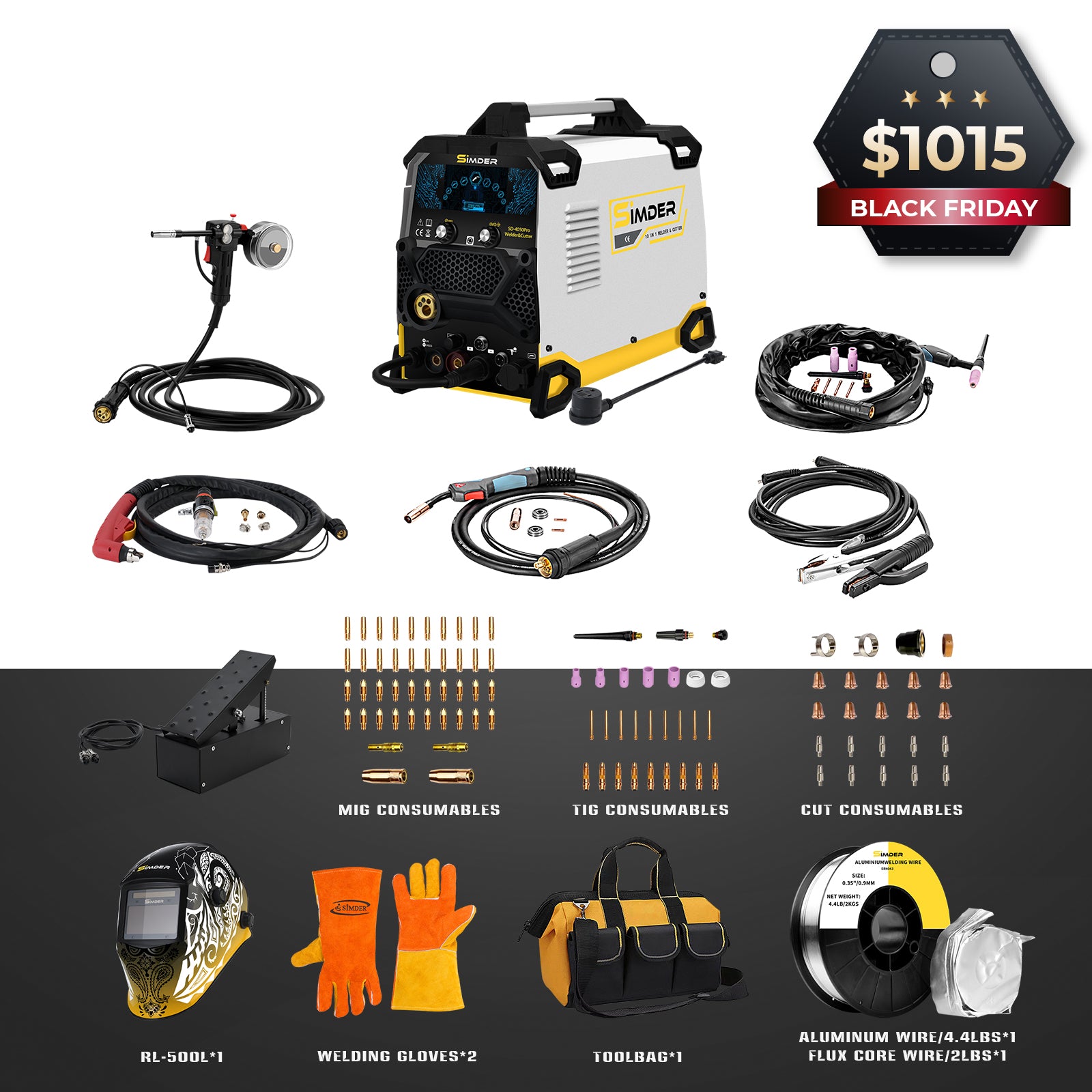 [24 Hours Flash Deal]SSimder Upgraded SD-4050Pro(2024) 10-in-1 Aluminum Welder&Cutter