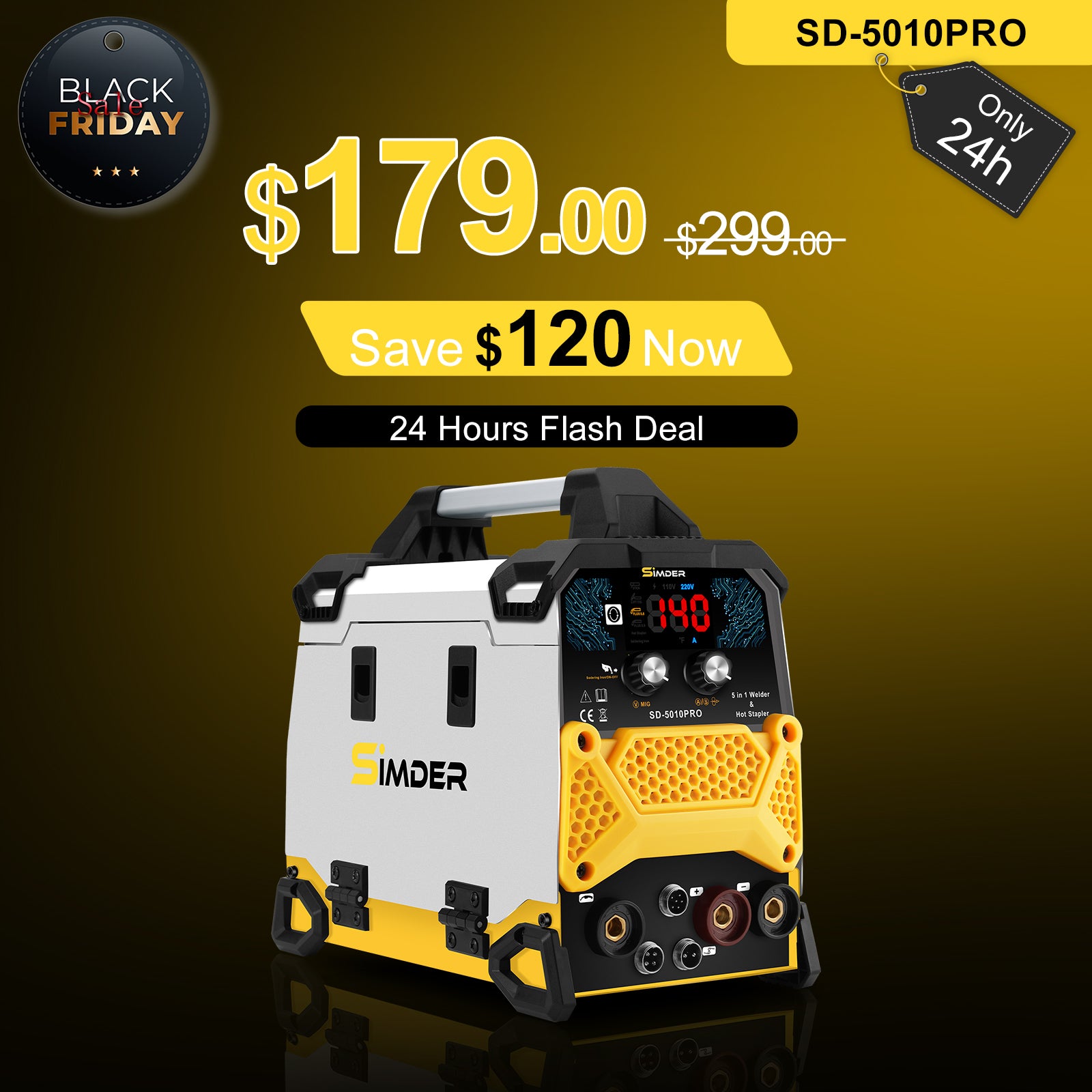 [24 Hours Flash Deal]SSimder SD-5010 PRO 5-in-1 Welder, Hot Stapler&Soldering Iron