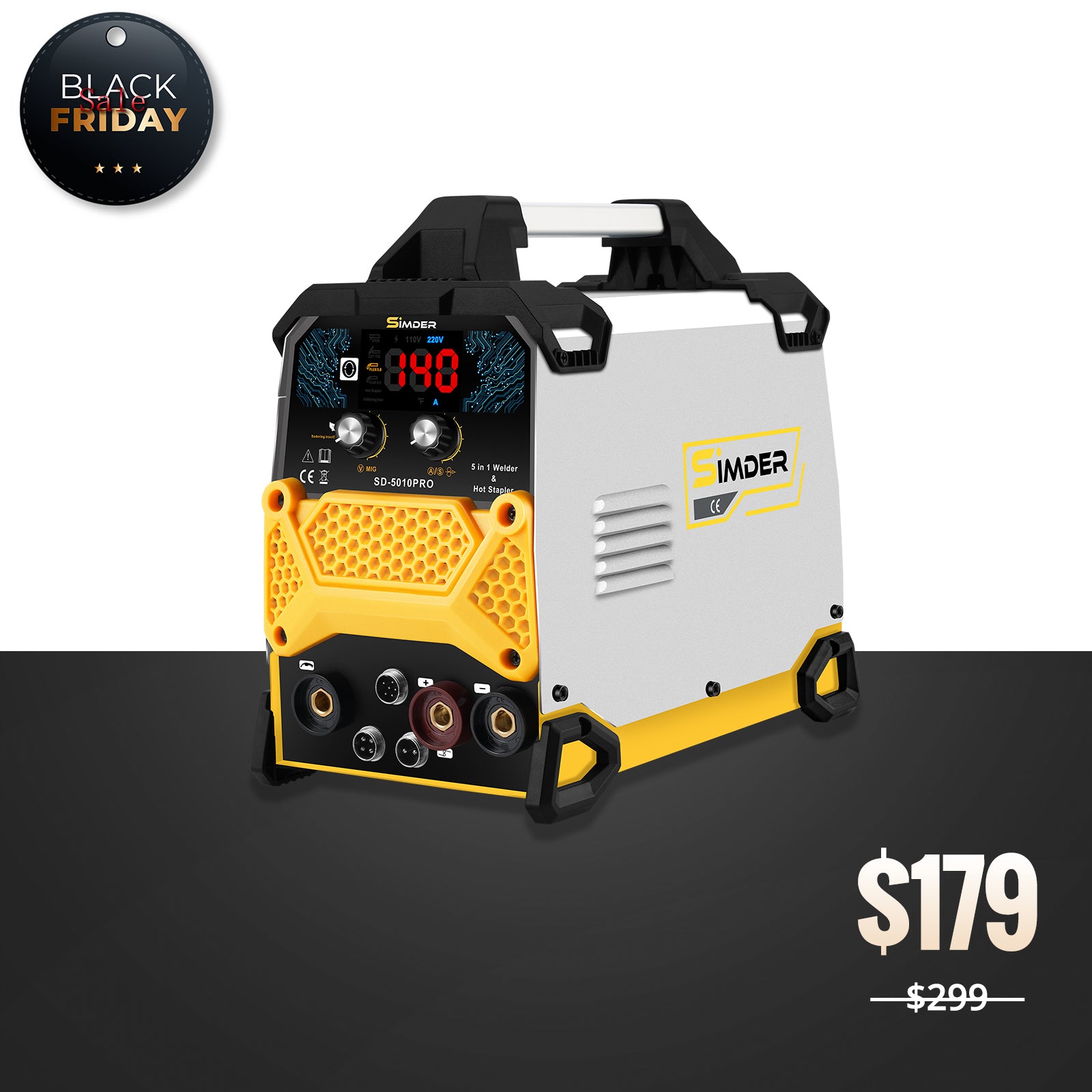 [24 Hours Flash Deal]SSimder SD-5010 PRO 5-in-1 Welder, Hot Stapler&Soldering Iron