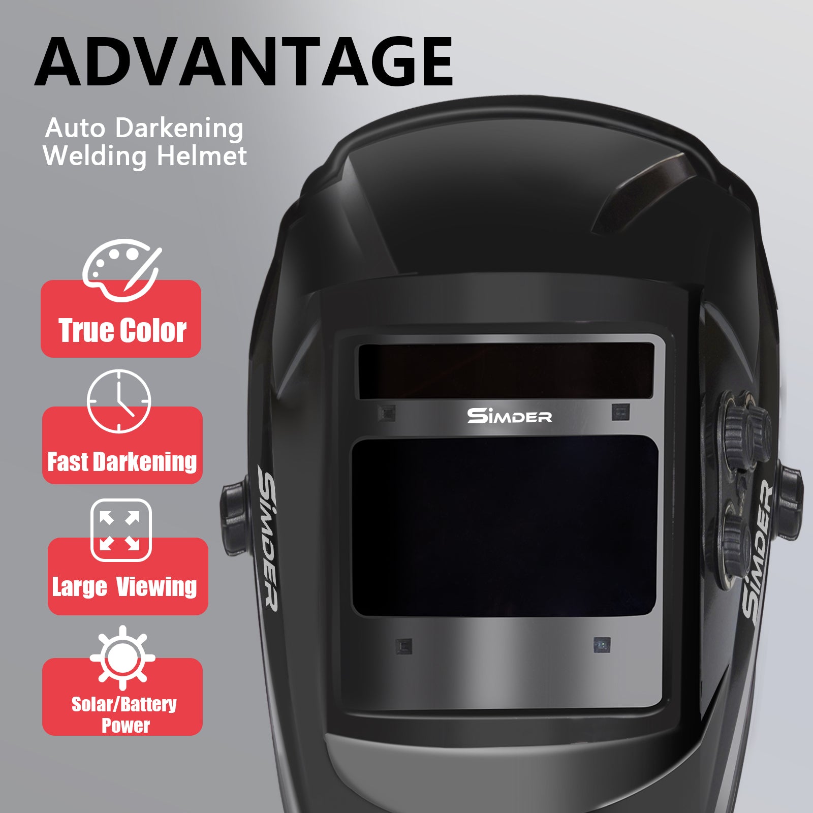 SSimder Auto Darkening True View Welding Helmet RLM-800-B