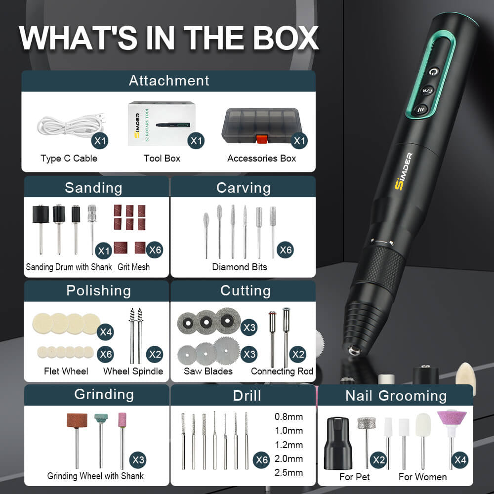 SSIMDER S2 Electric Cordless Rotary Tool Kits for DIY Maker & Craftsmen