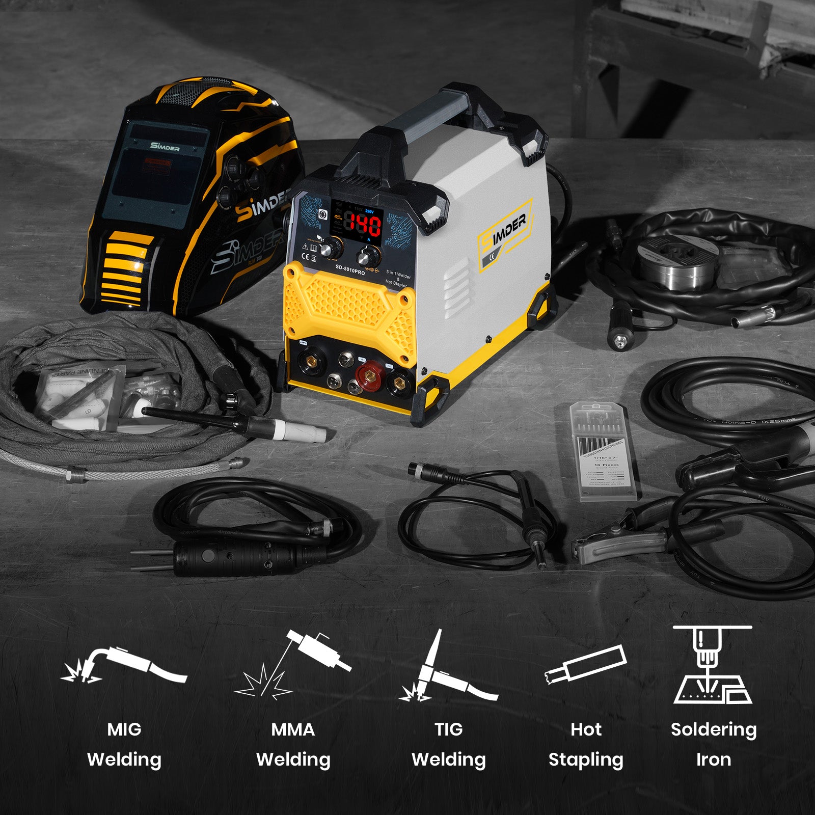 [24 Hours Flash Deal]SSimder SD-5010 PRO 5-in-1 Welder, Hot Stapler&Soldering Iron